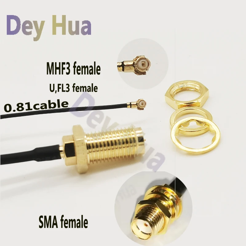 10/100PCS/Lot  RP SMA Female to U.FL MHF3 MHF4 Female for Network Card ,High-Frequency RF0.81 RF1.13 RG178Pigtail Adapter Cable