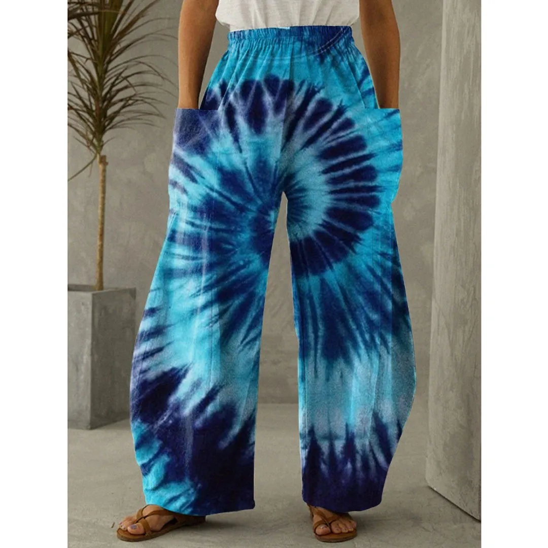 THE NEW SPRING/SUMMER 2024 MULTI-COLOR BLOOMERS STREET CASUAL FASHION STYLE PANTS WIDE-LEG PANTS ARE STYLISH AND LOOSE AND COMFO