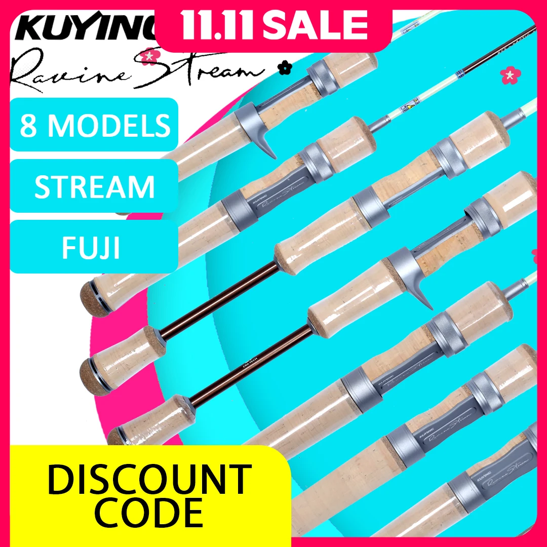 

KUYING RAVINE Fishing Rod Ultralight Trout & Panfish Rod | Compact 4'7" to 6'6" Lengths | Carbon FUJI Ring River Stream