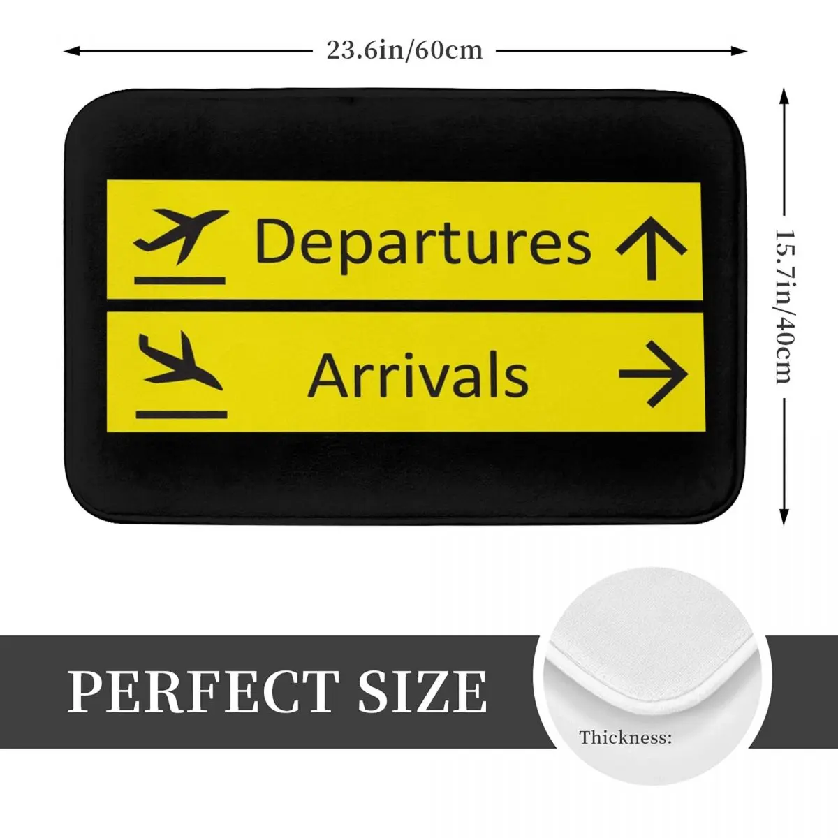 Departures And Arrivals Airport Sign Doormat Anti-skid Bath Mats Home Entrance Rugs Kitchen Living Room Carpet Hallway Footpad