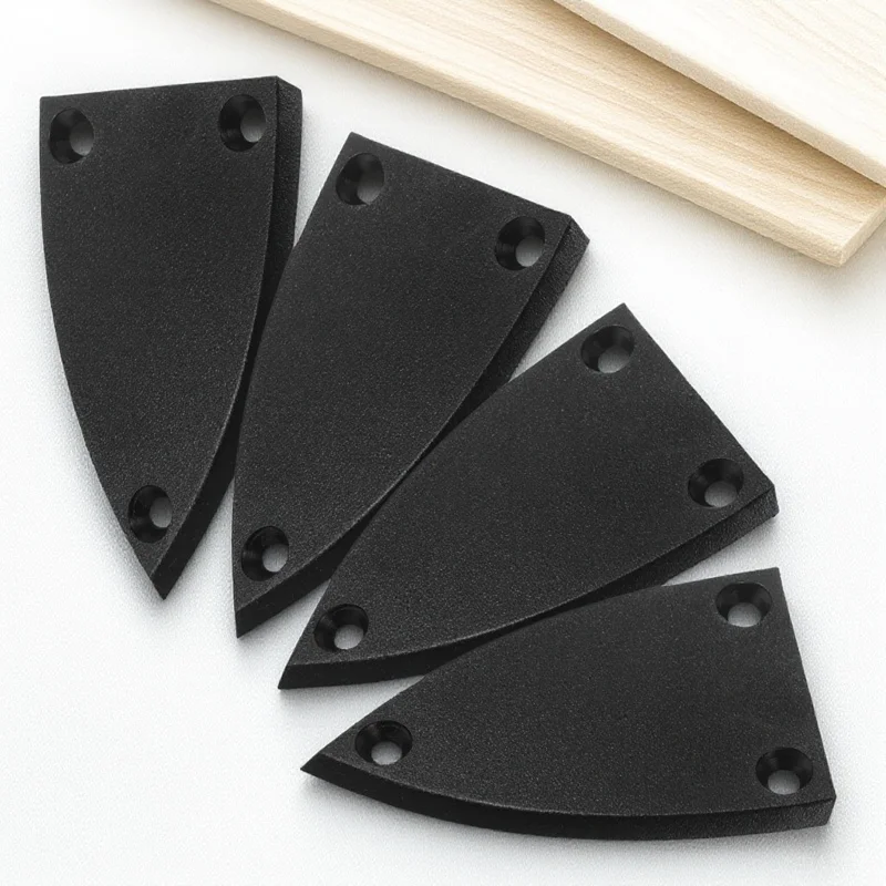 

4pcs Electric Guitar Truss Rod Cover Black Plastic Triangle 3 Holes Replacement Parts For Esp Bass Accessories Shield Plate