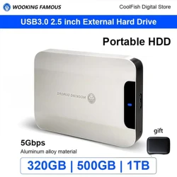 HDD portátil material metálico 5Gbps disco duro externo 320GB 500GB 1TB LED USB3.0 disco duro exter Compatible para PC/MAC/PS4/PS5
