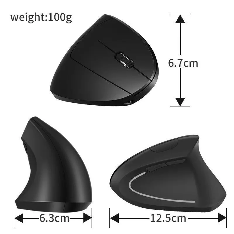 Silent Wireless Vertical Bluetooth Mouse Dual Mode Ergonomic Business Office Wired