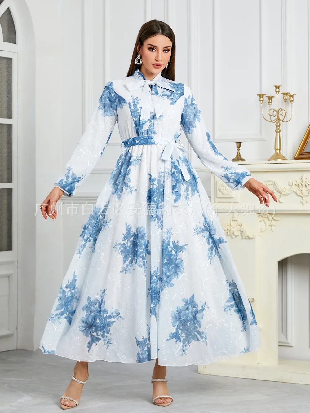 Vestido musulmán para mujer, Abaya de fiesta, Ramadán, Eid, estampado, Vestidos con cordones, vestido largo árabe, caftán marroquí de Dubái, Vestidos islámicos Jalabiya