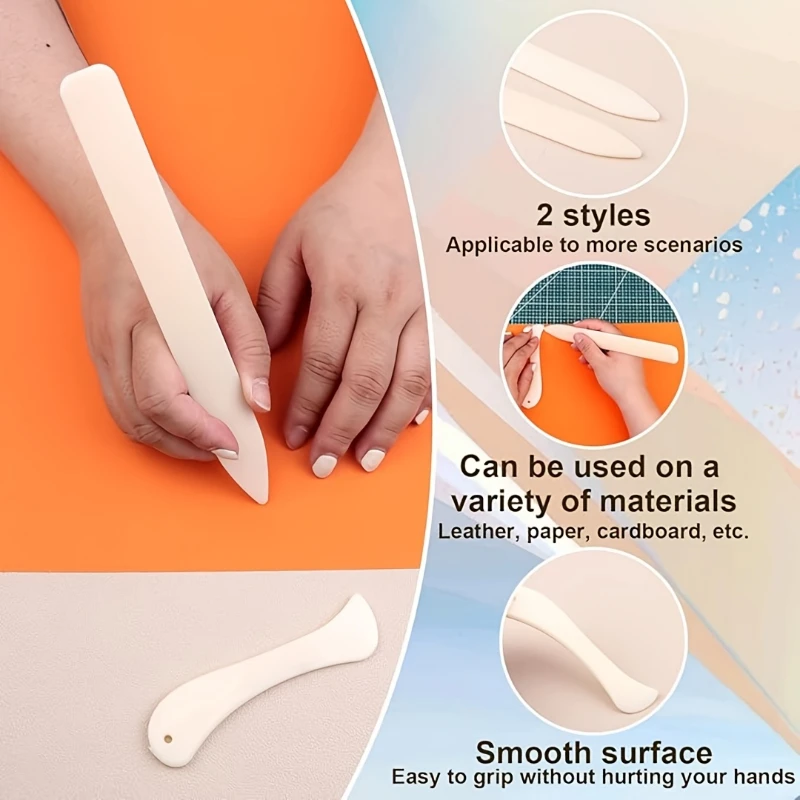 4pcs/Set Plastic Bone Folder Creaser Scoring DIY Bookbinding Leather Crafts Card Making Folding Paper Handmade Burnishing Tools
