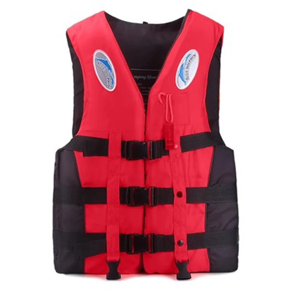 Adult Life Jacket with Whistle, Adjustable Buoyancy Survival Suit, Polyester, Children Life Vest, Water Sport, Swimming Rescue