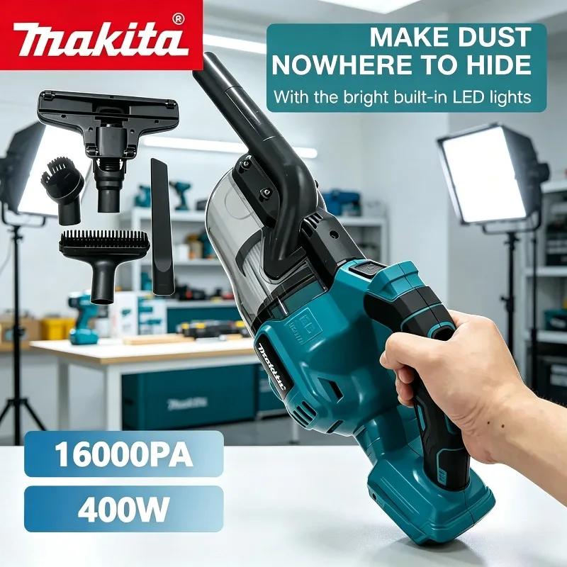 

Портативный бытовой и промышленный строительный пылесос Makita, 18В, аккумуляторный, беспроводной, с LED-подсветкой