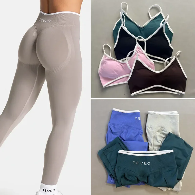 

TEVEO Taille Haute Sans Couture Scrunch Leggings Pour Femmes Pantalons De Yoga Hanche Levage Course Exercice Gymnase Lgnite Scul