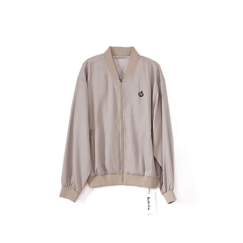 Bodhl Street Sle Loose Casual Jaet Women's Patchwork Color Blo College Wind Baseball Coat Autumn New Arrival