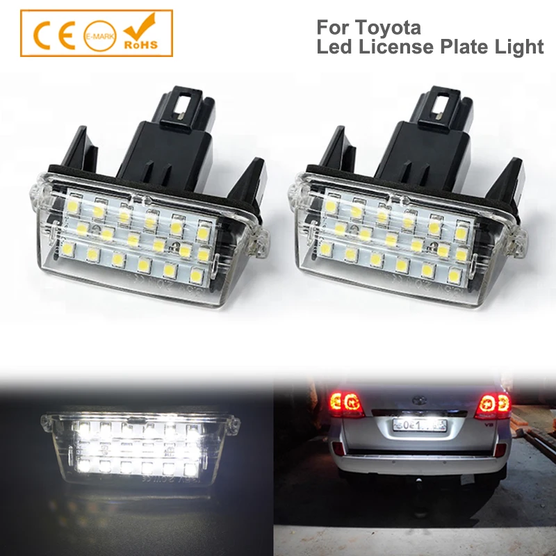 2Pcs Car LED Number License Plate Lights For Toyota Camry 18 LED Number Fit For Peugeot Citroen 306 307 406 C3