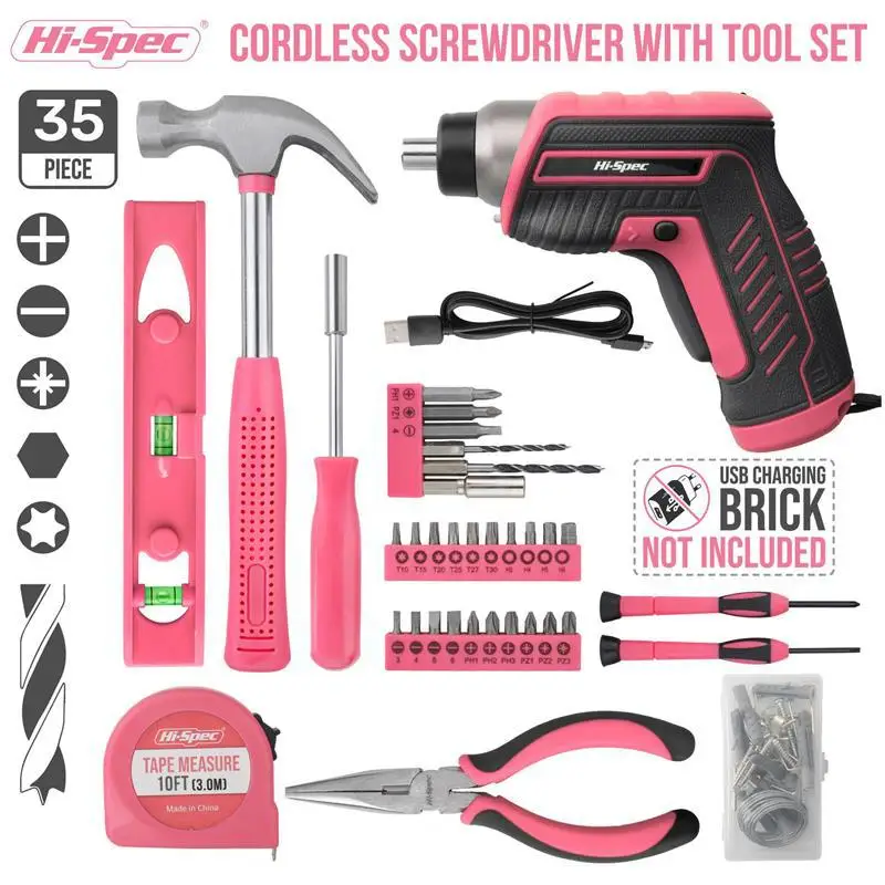 Hardware Tools Gifts Screwdriver Power Tools Kit Household 35pcs - 4V USB Charging Kit