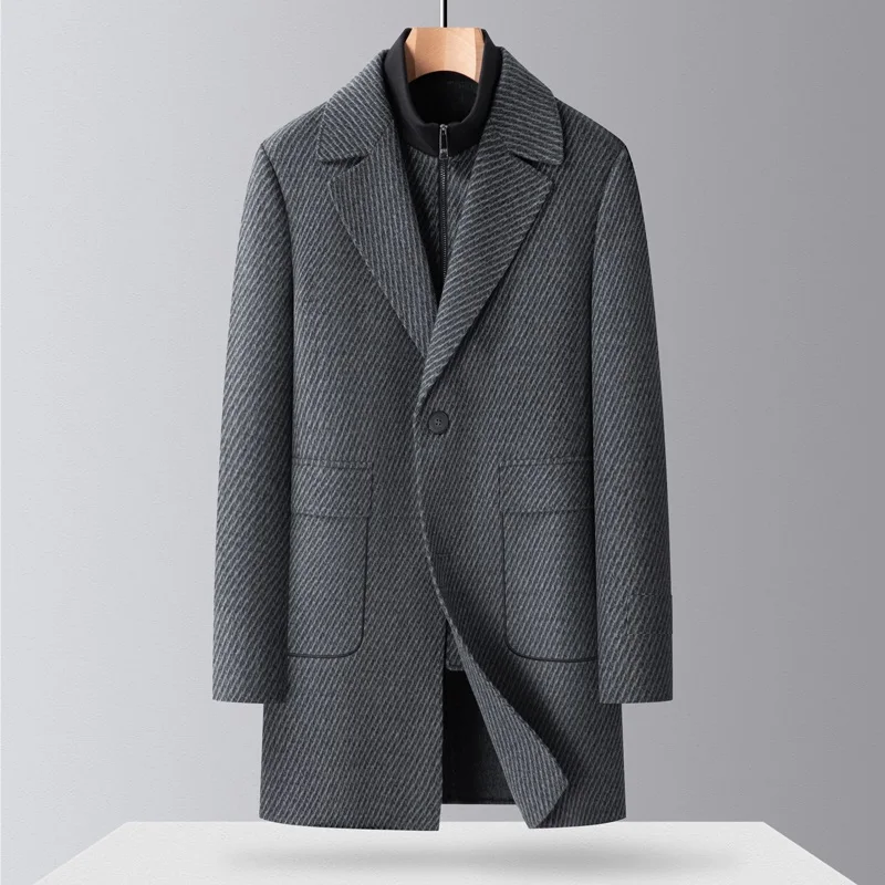 

BATMO 2025 New Arrival Winter 90% white duck down liner wool trench coat men,male thicked warm overcoat size M-4XL 82611