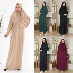 Turkey Muslim Prayer 6 Color Garment Dress Women Hijab Long Abaya Dresses Islamic Clothes Full Cover Traditional Ramadan