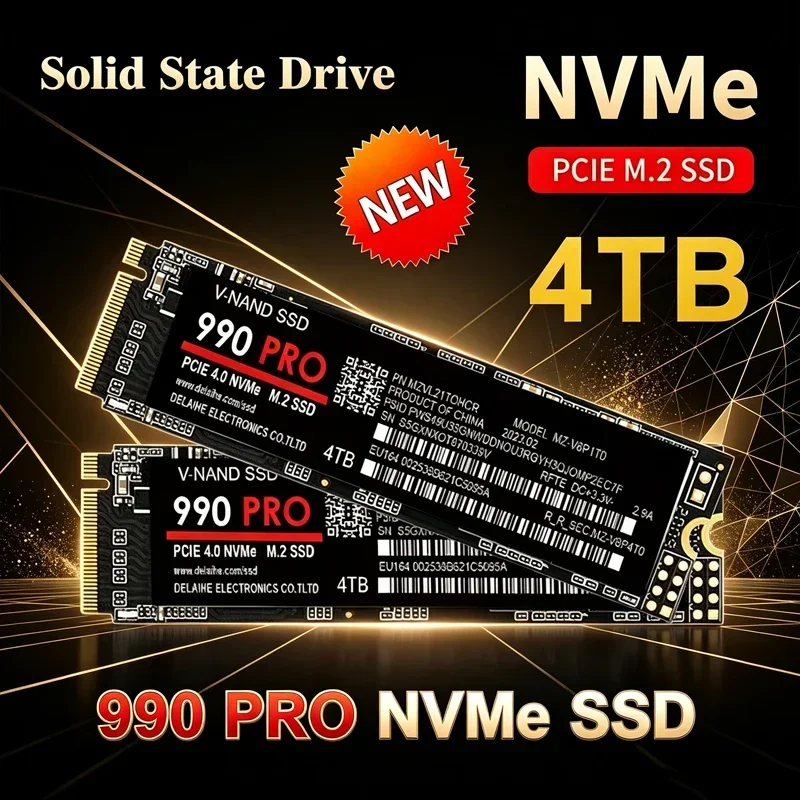 2026 Original 990 PRO M.2 SSD 1TB 2TB 4TB, 7450MB/s Read PCIe Gen4 NVMe, Internal Solid State Drive for Desktop Laptop