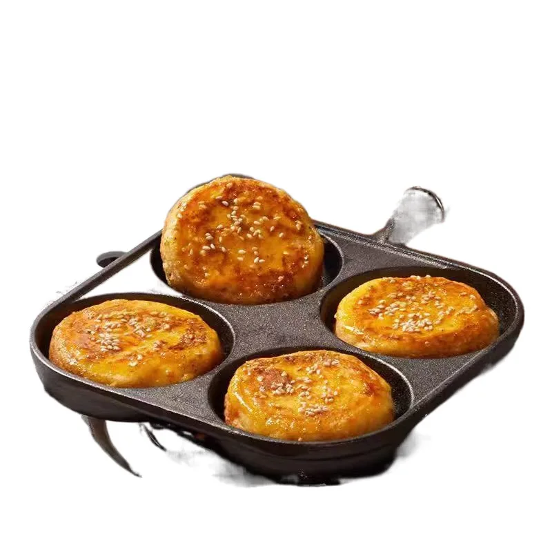 

Four-Hole Egg Frying Pan Egg Burger Pan Non-Coated Egg Frying Non-Stick Flat Frying Pan