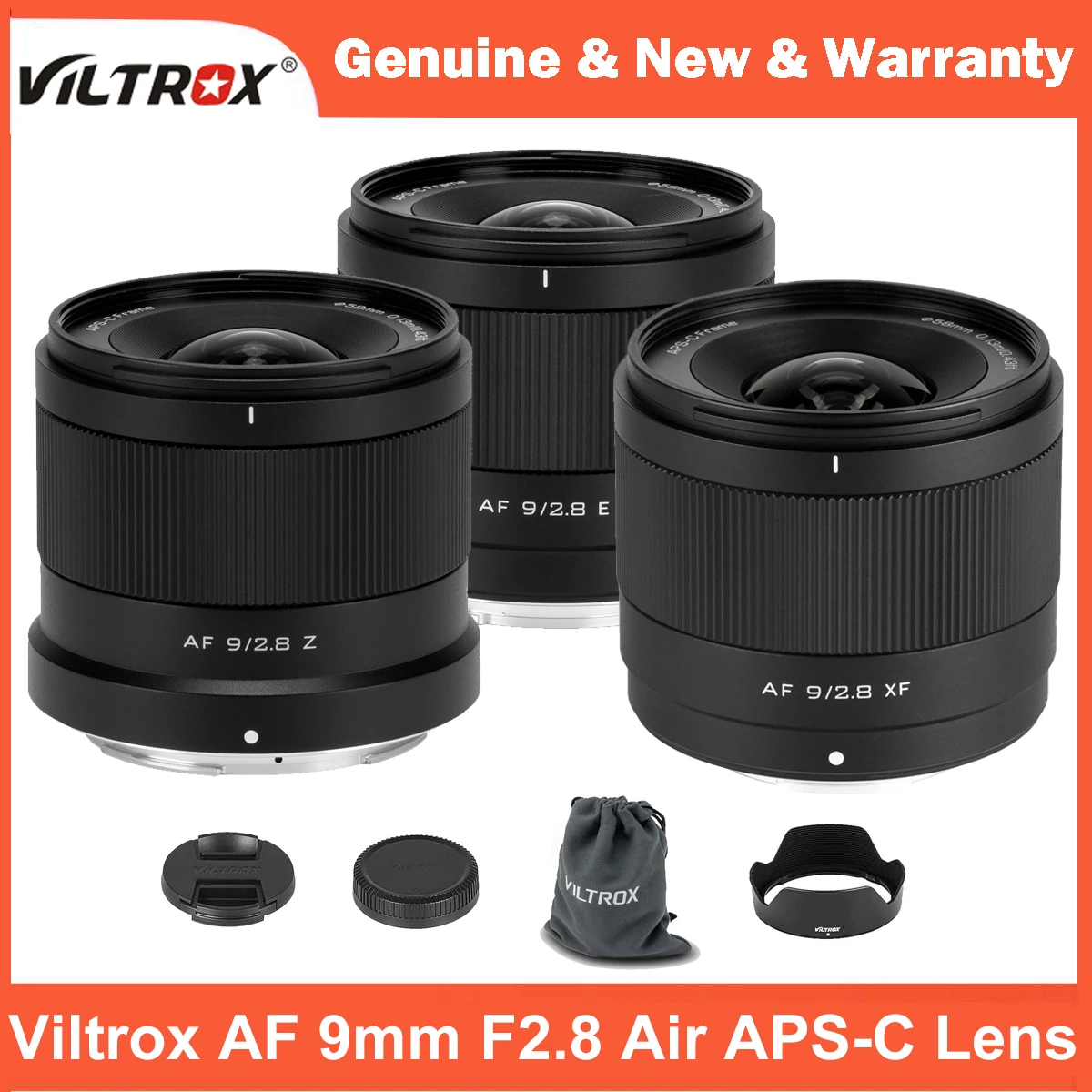 

Viltrox 9mm F2.8 Air Auto Focus Ultra-Wide APS-C Prime Lens for Sony E-Mount ZV-E10II A6400 Nikon Z-Mount Z30 Z6III Fuji X-Mount