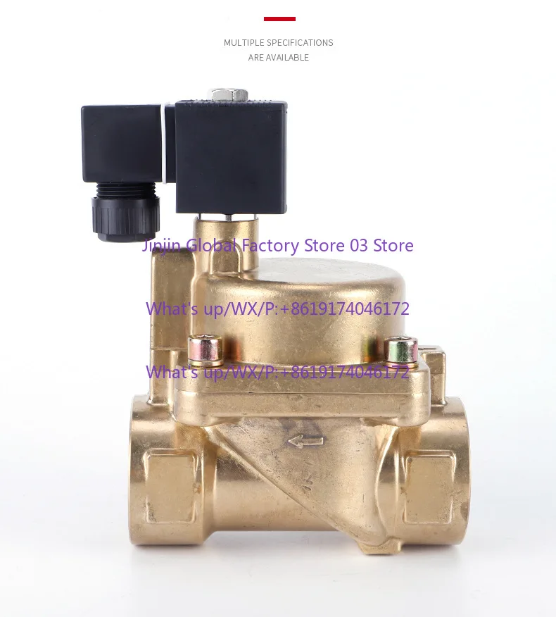 Two-position two-way high temperature 180°C brass solenoid valve steam
