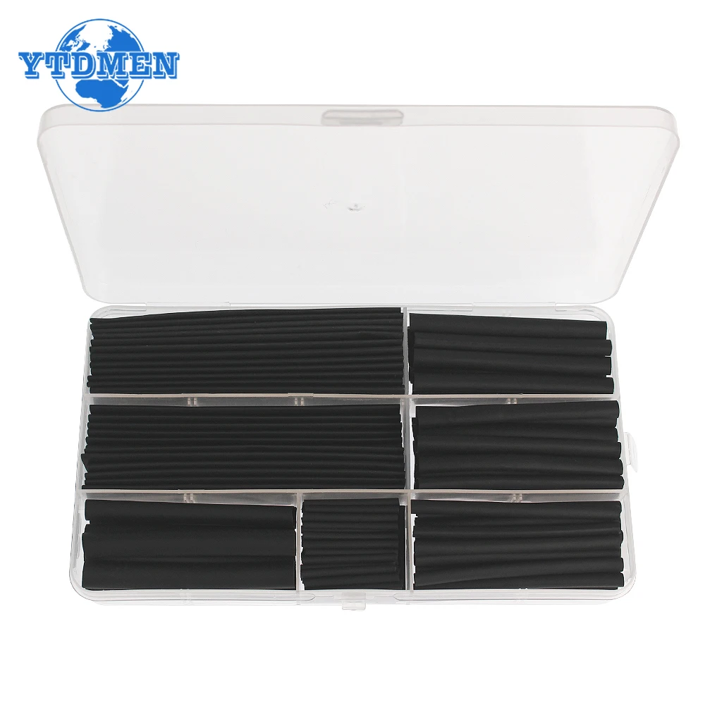 150pcs Black Heat Shrink Tube Kit Thermoresistant Tubing Shrink Wire Wrapping Electrical Connection Cable Insulation Sleeves