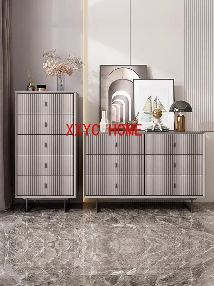 Modern Minimalist Bedroom Storage Cabinet Side Cabinet Premium Light Luxury and Simplicity Storage Solid Wood