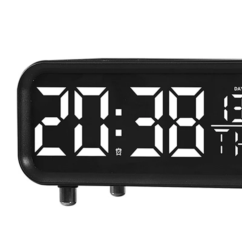 ABKD LED Wireless Charging Desk Clock Multifunctional Night Light Clock Simple Hotel Alarm Clock Modern Decoration