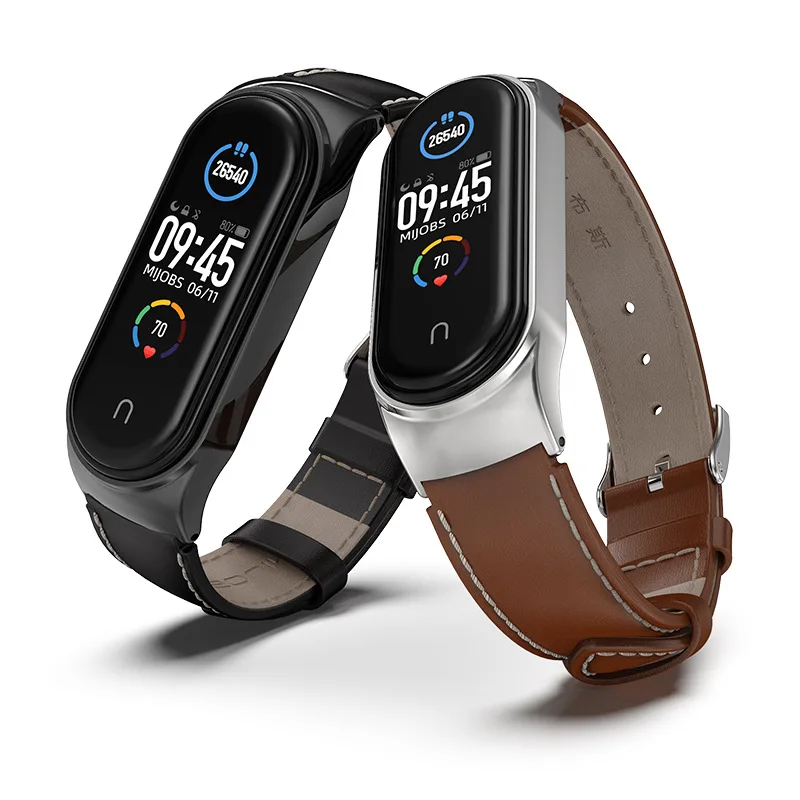 

Leather Strap for Xiaomi Mi Band 7 6 5 4 3 Metal Buckle Bracelet Wristband Pulseira Smart Watch Accessories Correa for Miband 7