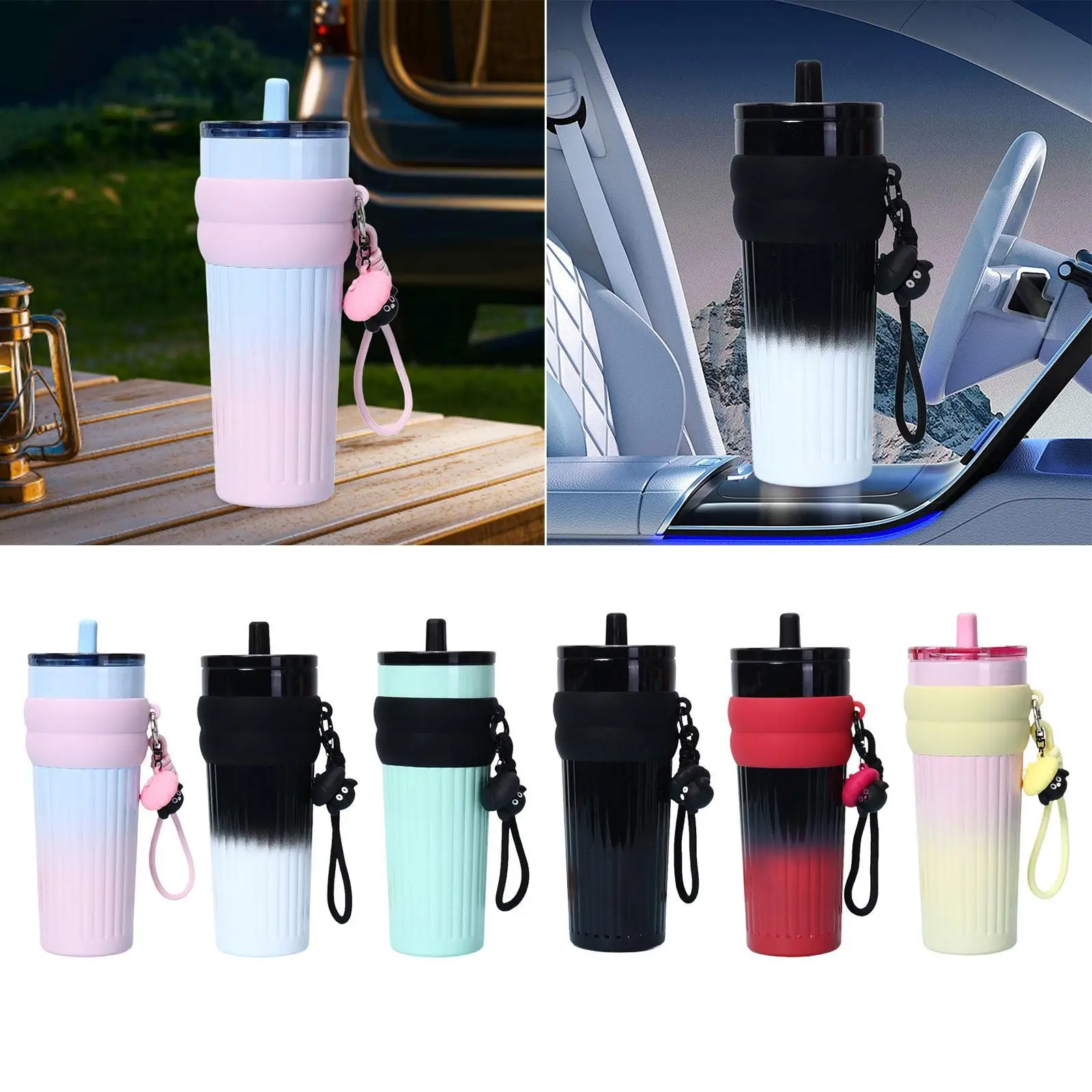 

Portable Insulated Tumbler Birthday Gift with Lid Easy to Clean Leakproof Coffee Mug Insulated Water Bottle for Home Sports