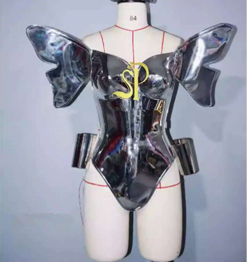 الفضة فراشة ملهى ليلي حفلة الهذيان الزي الكبار القطب الرقص ارتداءها كرنفال سحب الملكة وتتسابق مثير جوجو راقصة ارتداء yj616