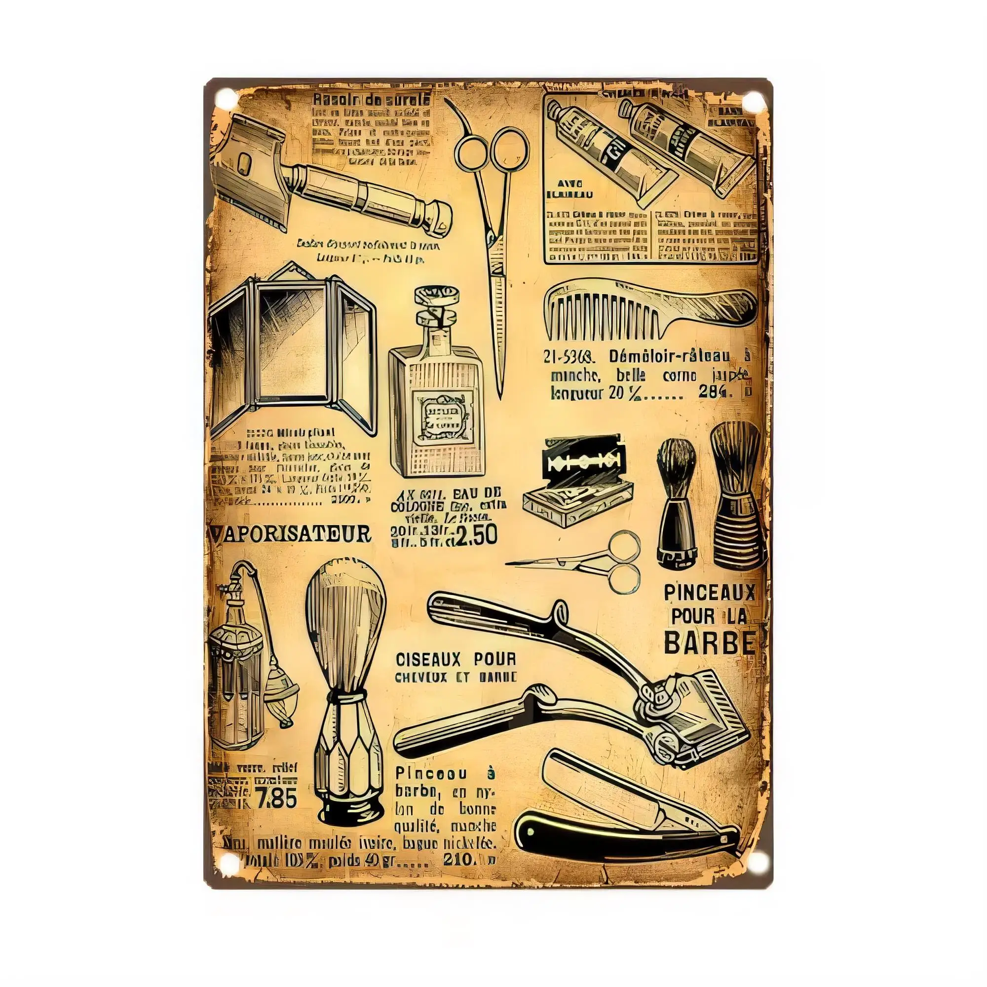 Tin Sign Vintage Barber Shop Poster Metal Wall Art Rustic Hairdresser Salon Decor Retro Shaving Scissors Quote Plaque Wall Hangi