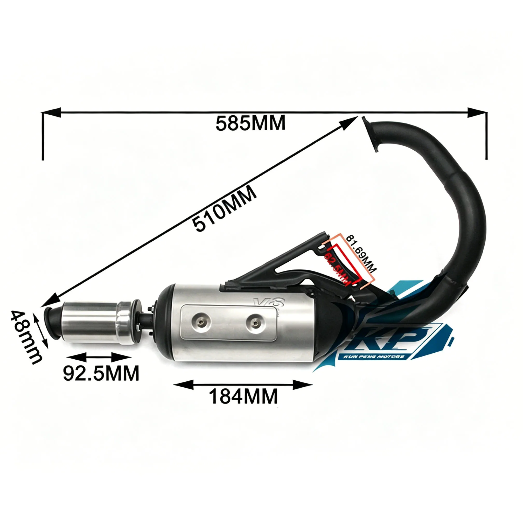 For Honda DIO AF18 AF24 AF25 AF28 Racing Muffler Pipe Exhaust Pipe DIO50 RRGS JISO 90cc Racing Scooter Exhaust System