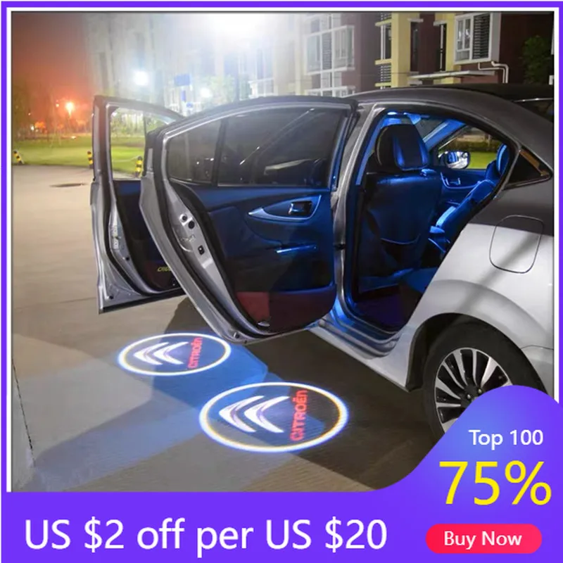 

Горячая новинка 2026: Светодиодные наклейки на двери автомобиля, лазерные проекторы логотипа для Citroen C5 X7 Aircross 2011-2014