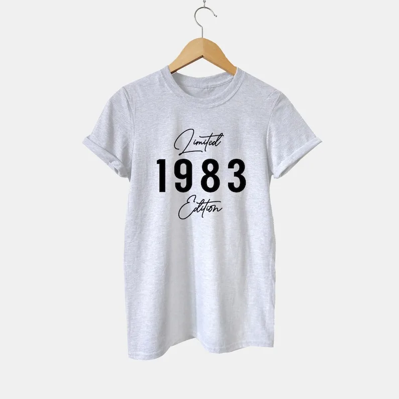 1983 Limited Edition Shirt Gift for Women Forty TShirt Short Sleeve Top Tees O Neck 100% cctton Fashion Streetwear Harajuku y2k