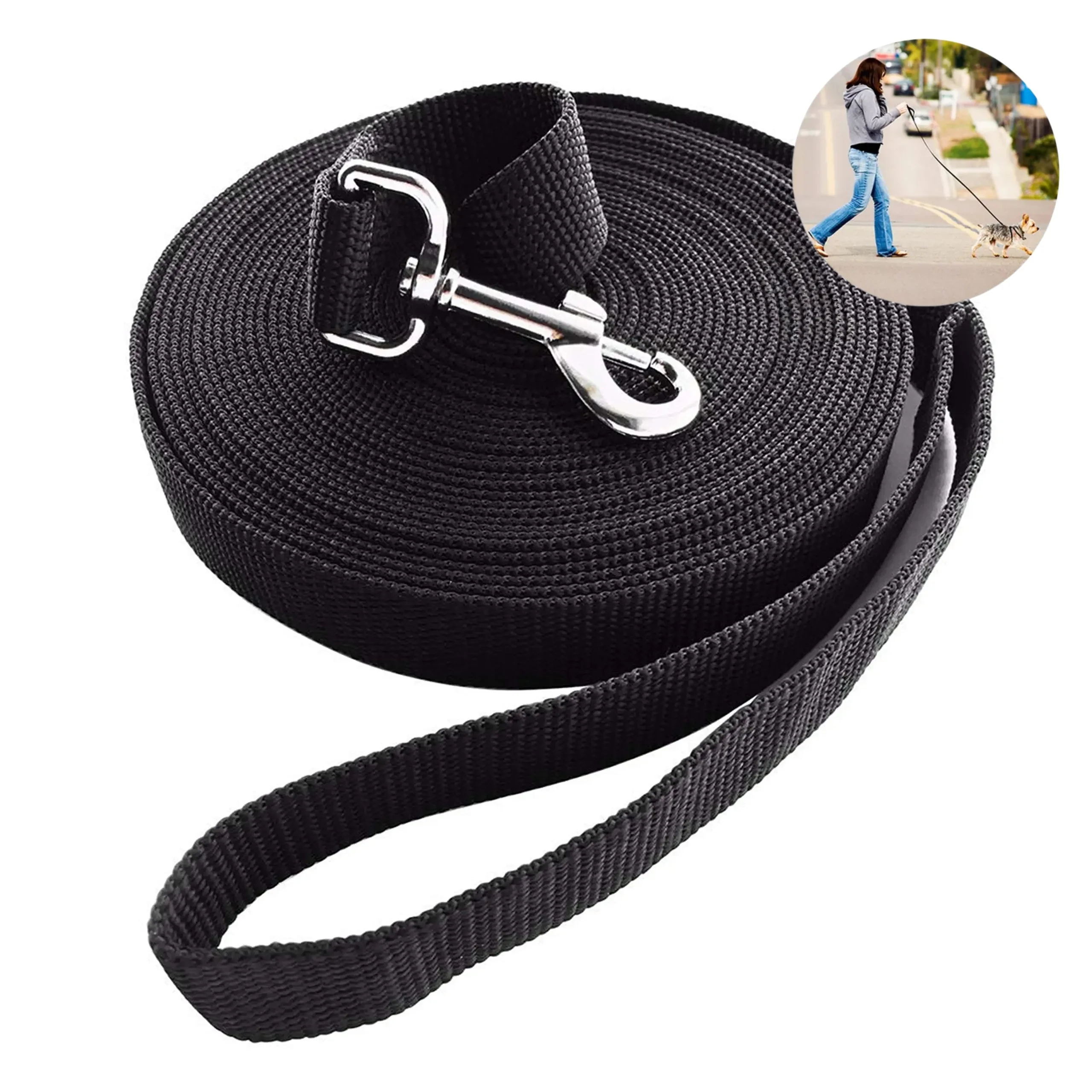 Nylon Dog Training Leash 1.5M-30M Strong Durable Pet Traction Lead Rope for Outdoor Walking Suitable for Small to Large Dogs