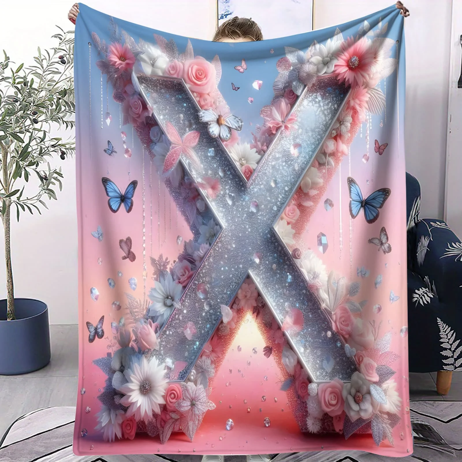 

Одеяло «М» с надписью «Гициния «Звездный свет» — флисовый плед в загадочном романтическом стиле для гостиной, спальни, домашнего декора, уютный подарок для взрослых