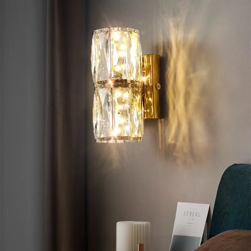 Crystal Wall light Living room bedroom luxury bedside lamp background wall replica design lamp villa high-end hall way light