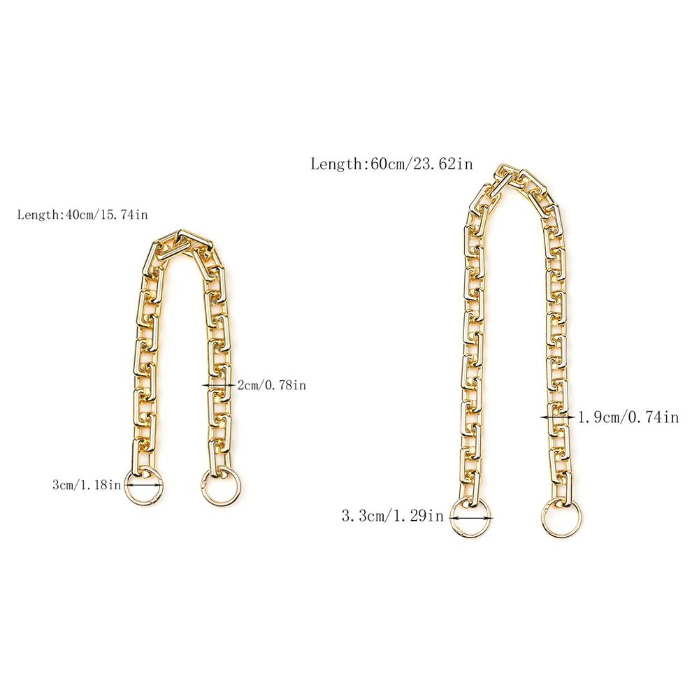 40/60cm Golden Acrylic Purse Chain Strap Handbag Handles Diy Purse Replacement Chain for Shoulder Bag Straps Bag Accessories