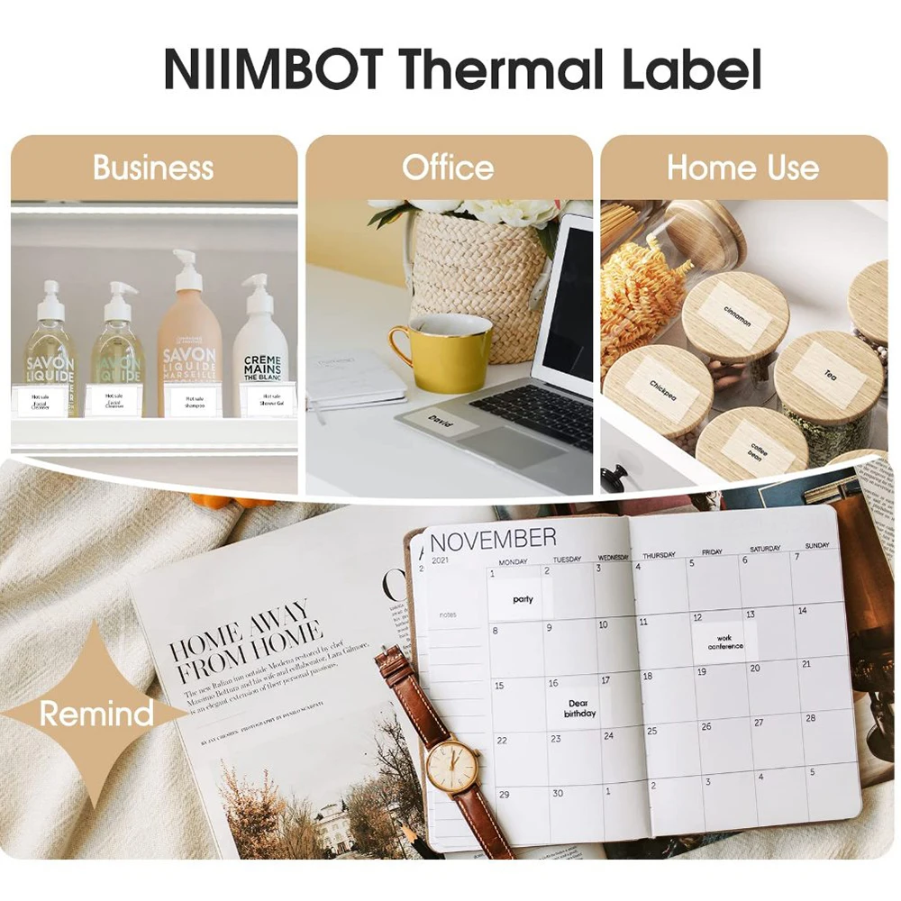 NiiMBOT Thermal Sticker Paper White Sticker Label For B1 B21 Niimbot Mini Portable Thermal Printer Waterproof Anti-Oil Sticker