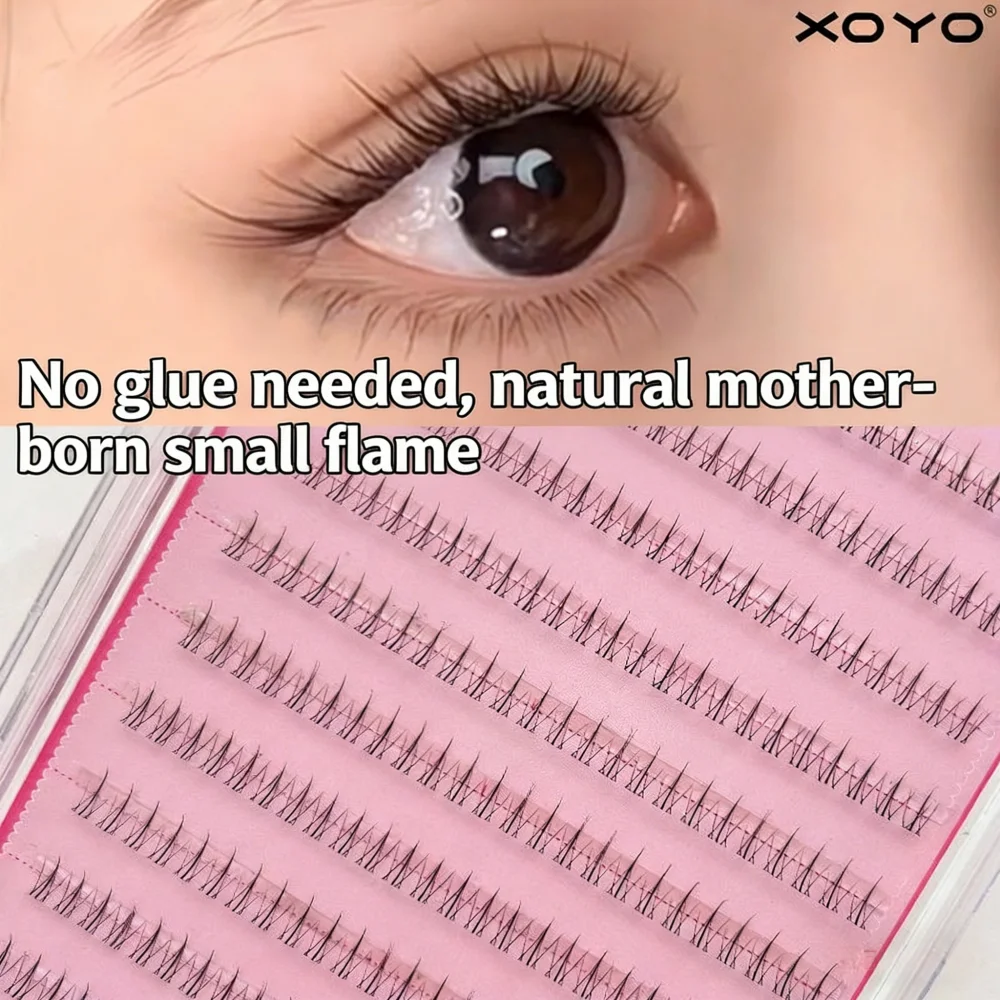 

Glue-Free Little Flame Lower Lashes | Natural Segmented False Eyelashes with Soft Clear Airy Stem, Realistic Like Your Own