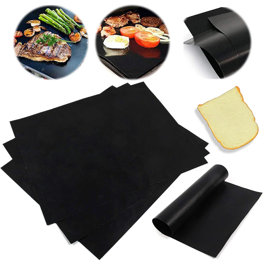 2/3Pcs Barbecue Baking Pad 33x40cm Picnic Grilling Mat Non-Stick Kitchen Baking Mat Heat Resistant for Outdoor Grill