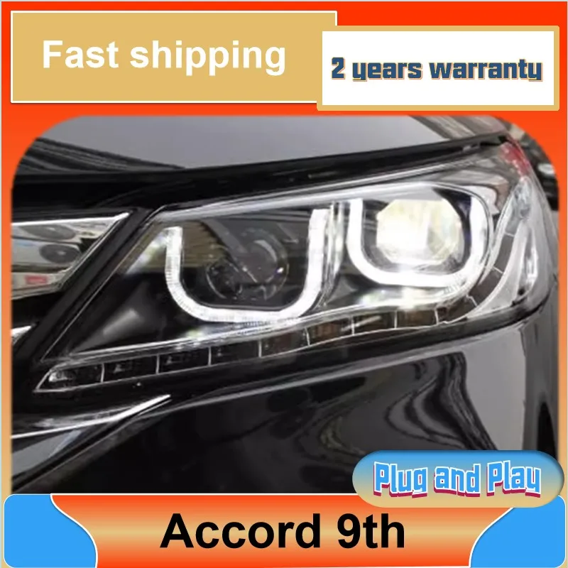 

Автостайлинг для Honda Accord 9-го поколения фары 2013-2015 Accord передняя фара DRL сигнал поворота фары ближнего и дальнего света