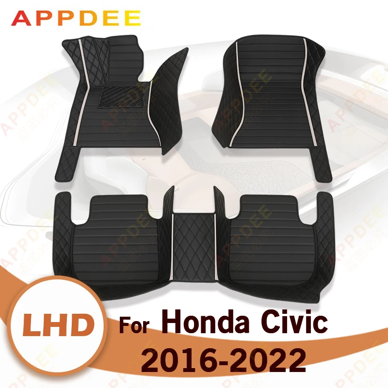 

Car Floor Mats For Honda Civic 2016 2017 2018 2019 2020 2021 2022 Custom Foot Pads Automobile Carpet Cover interior accessories