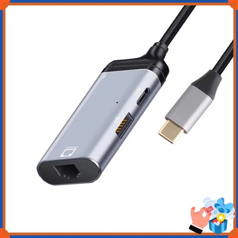 

Компактный многофункциональный адаптер-конвертер типа C в Gigabit Ethernet Rj45 Lan PD 3 в 1 для ТВ-ПК
