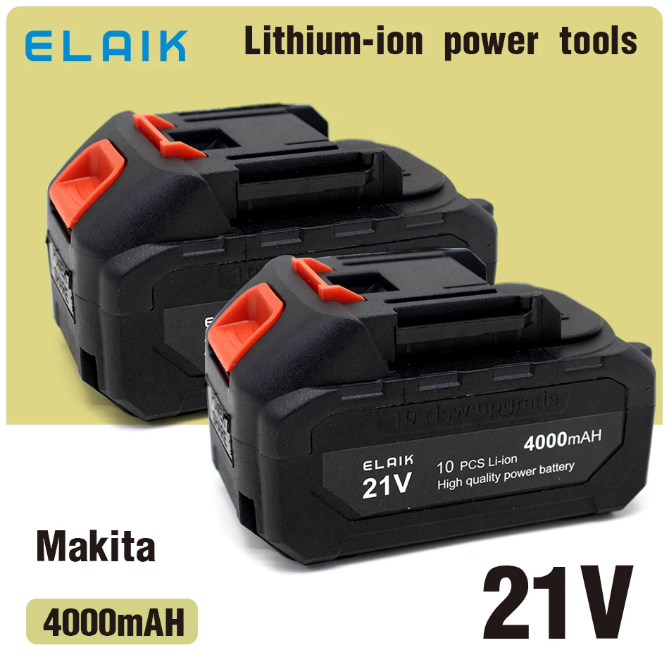 2pcs/lot 21v 4ah Rechargeable Lithium Ion Battery High Capacity Cordless Electric Power Tool Battery Suitable Makita  Power Tool