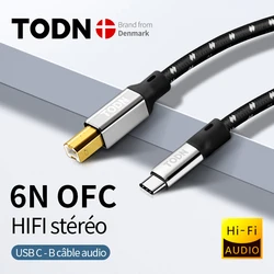 todn usb dac cable type c to type b hifi Stereo cable 6N OFC Data audio digital Cable for mobile phone dac