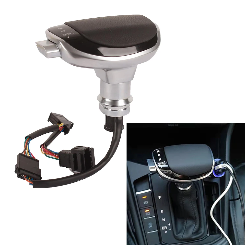 مقبض ناقل الحركة الأوتوماتيكي LED باللون الأسود + الفضي متوافق مع Golf MK6 MK7 R لـ Passat B7 B8 CC R20 لـ Magotan #3