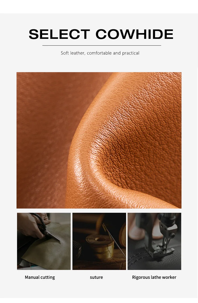 AIDRANI Damen Echtleder Rindsleder Unregelmäßige Halbmond-Umhängetasche Einzel-Schulter Achseldesign Halbkreis-Handtasche – Detail 7