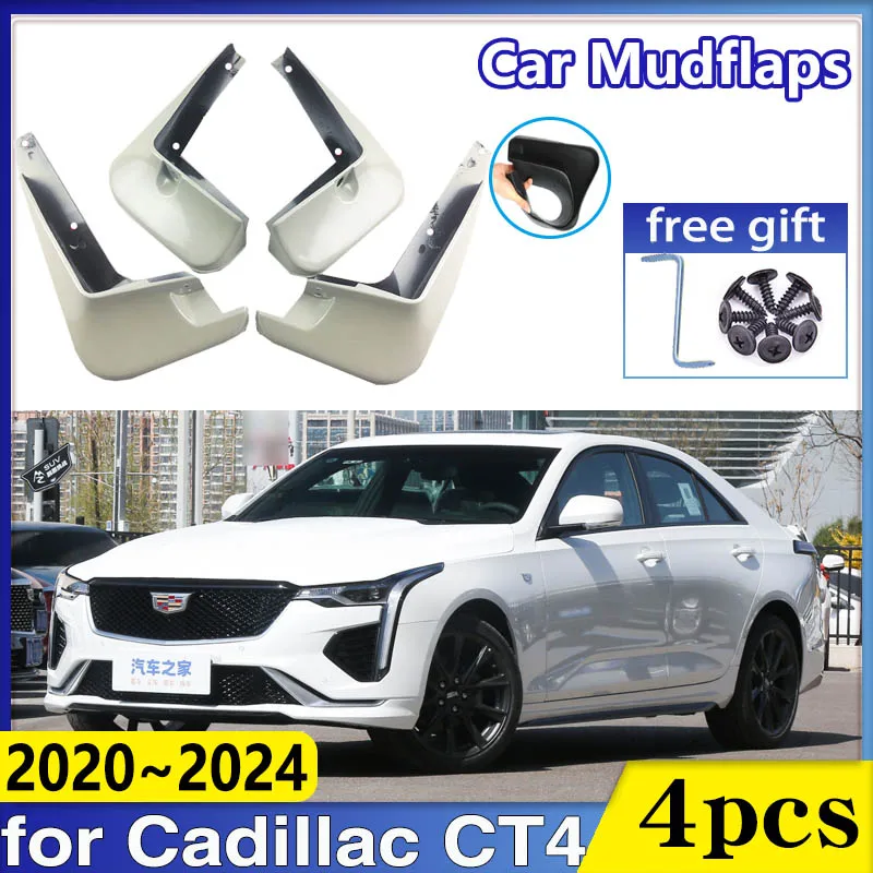 

Car Wheel Fender for Cadillac CT4 2020~2024 2023 2022 Front Mudflaps Baking Paint Mud Flaps Guards Protect Mudguards Accessories