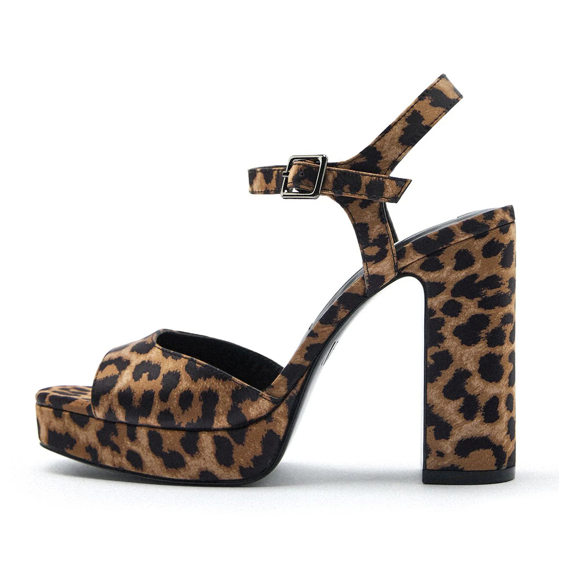 

Arden Furtado 2024 Summer leopard print Square toe Waterproof platform Super high heel word-cingulate Sandals Extra large size