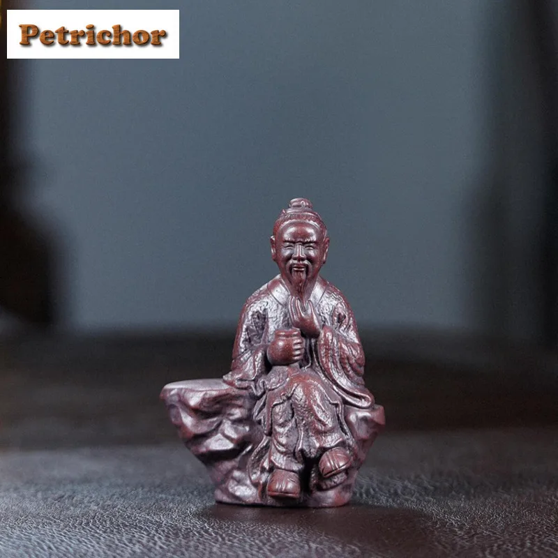 Yixing Zisha the Sage of Tea Tea Pet Elegant Tea Sculpture Tea Figurine Play Toys Tea Statue Ornaments Supplies Craftsmanship