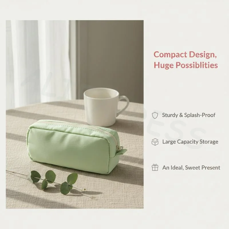 Minimalist Large Capacity Solid Color Pencil Case Soft Stationery Bag for Kids School Supplies Birthday Gift