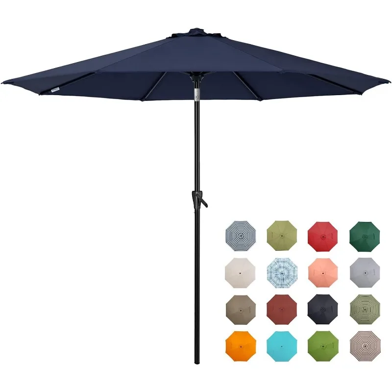 Patio Market Outdoor Table Umbrella with Push Button Tilt and Crank,Large Sun Umbrella with Sturdy Pole&Fade resistant canopy